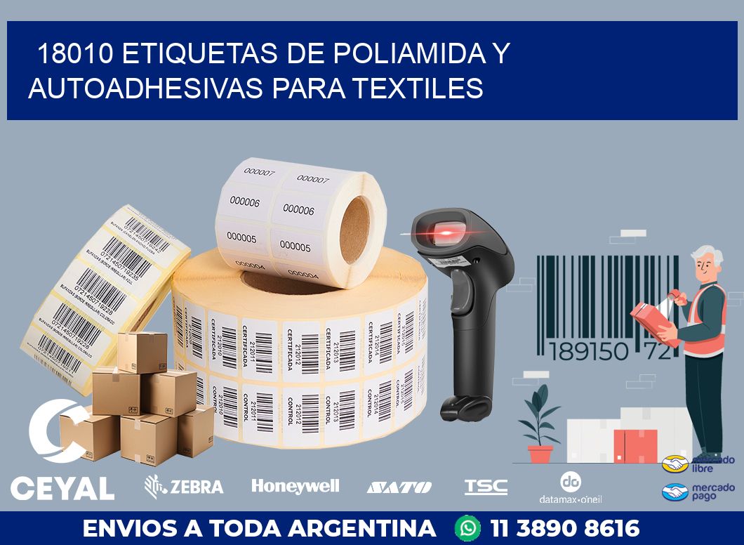 18010 ETIQUETAS DE POLIAMIDA Y AUTOADHESIVAS PARA TEXTILES