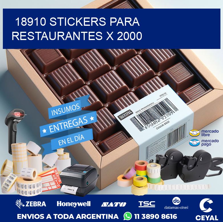 18910 STICKERS PARA RESTAURANTES X 2000