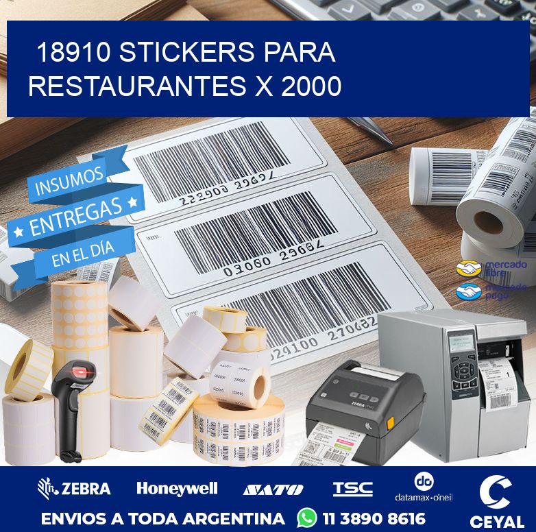 18910 STICKERS PARA RESTAURANTES X 2000