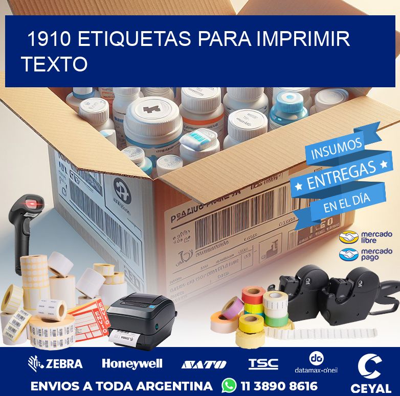 1910 ETIQUETAS PARA IMPRIMIR TEXTO