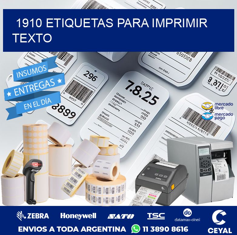1910 ETIQUETAS PARA IMPRIMIR TEXTO