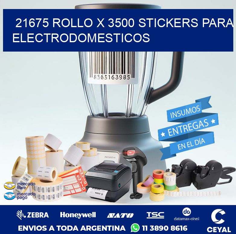 21675 ROLLO X 3500 STICKERS PARA ELECTRODOMESTICOS