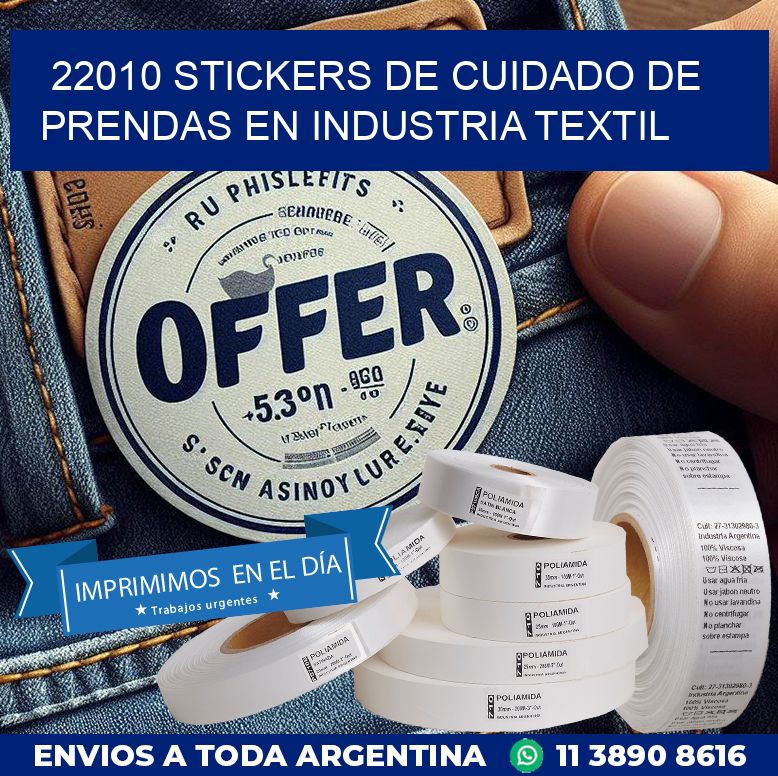 22010 STICKERS DE CUIDADO DE PRENDAS EN INDUSTRIA TEXTIL