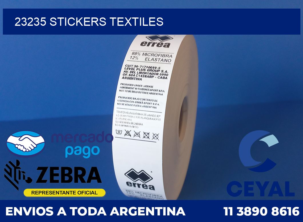 23235 STICKERS TEXTILES