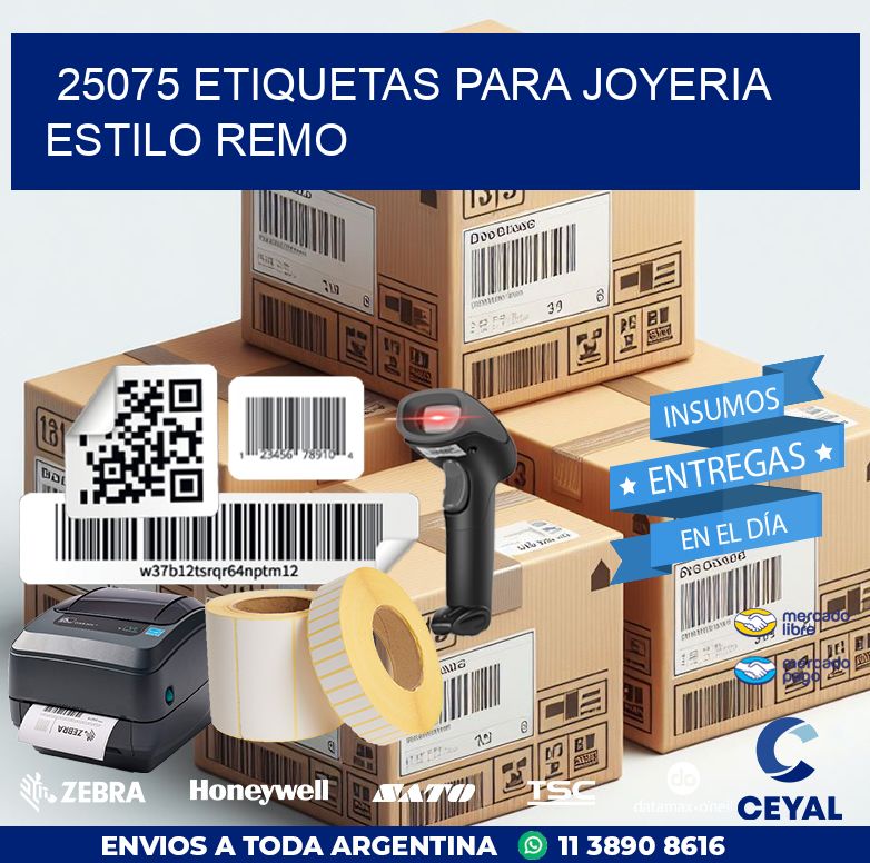 25075 ETIQUETAS PARA JOYERIA ESTILO REMO