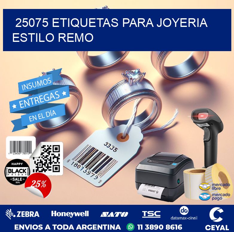 25075 ETIQUETAS PARA JOYERIA ESTILO REMO