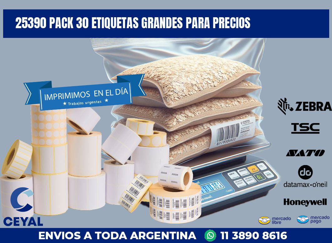 25390 PACK 30 ETIQUETAS GRANDES PARA PRECIOS