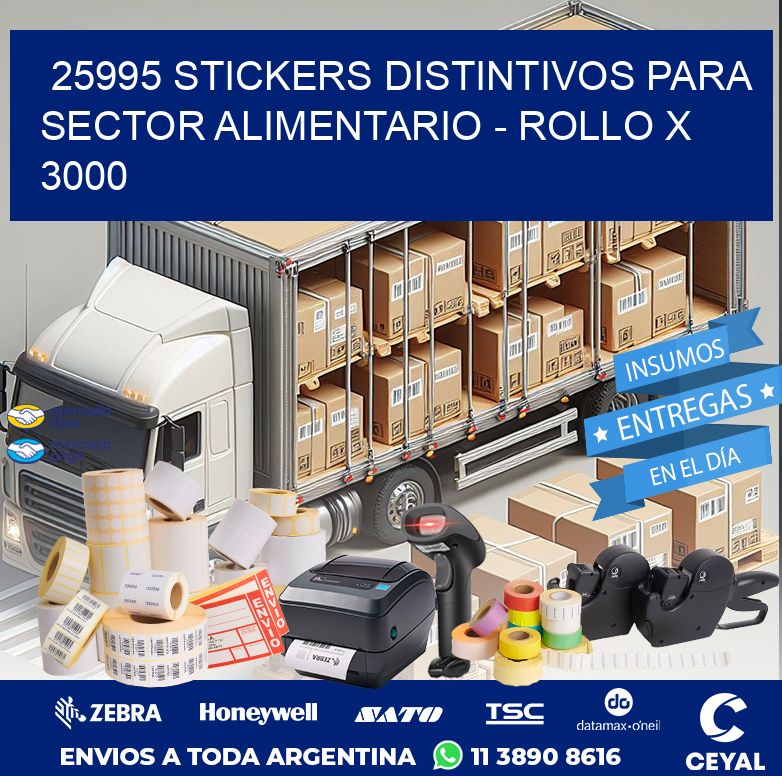 25995 STICKERS DISTINTIVOS PARA SECTOR ALIMENTARIO - ROLLO X 3000