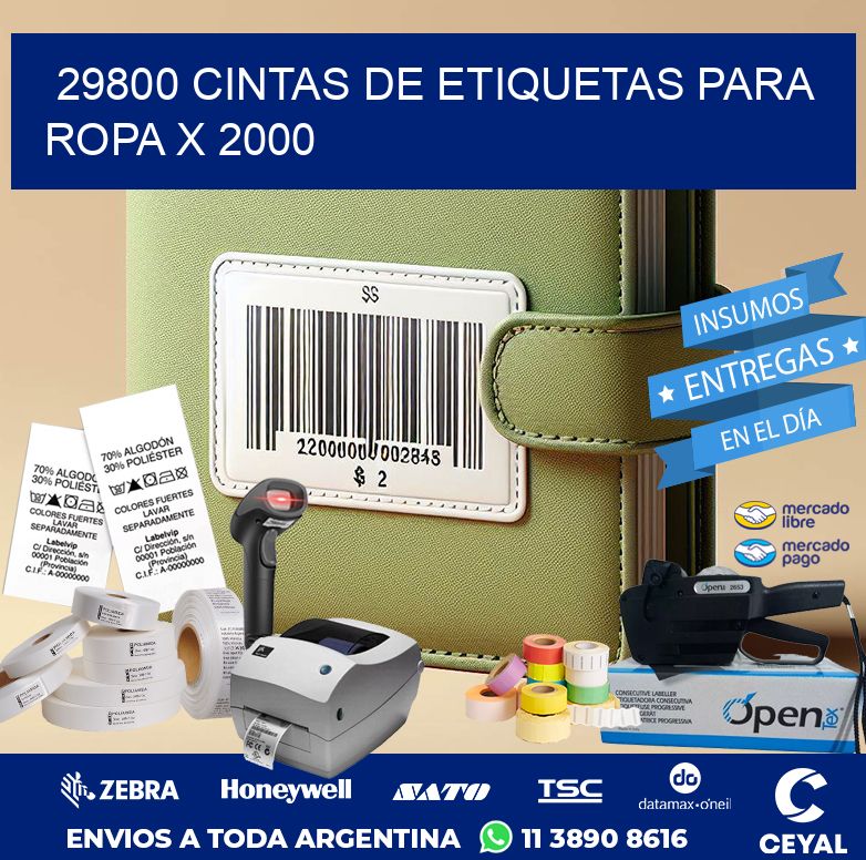 29800 CINTAS DE ETIQUETAS PARA ROPA X 2000