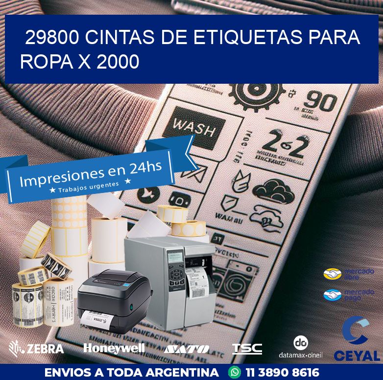 29800 CINTAS DE ETIQUETAS PARA ROPA X 2000