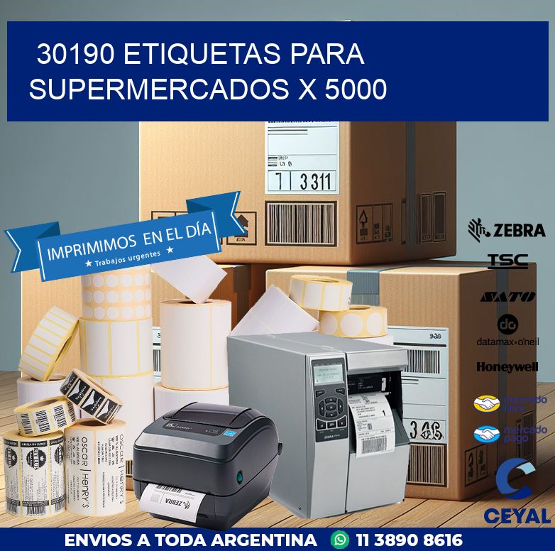 30190 ETIQUETAS PARA SUPERMERCADOS X 5000