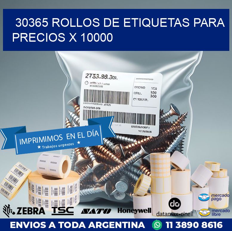 30365 ROLLOS DE ETIQUETAS PARA PRECIOS X 10000