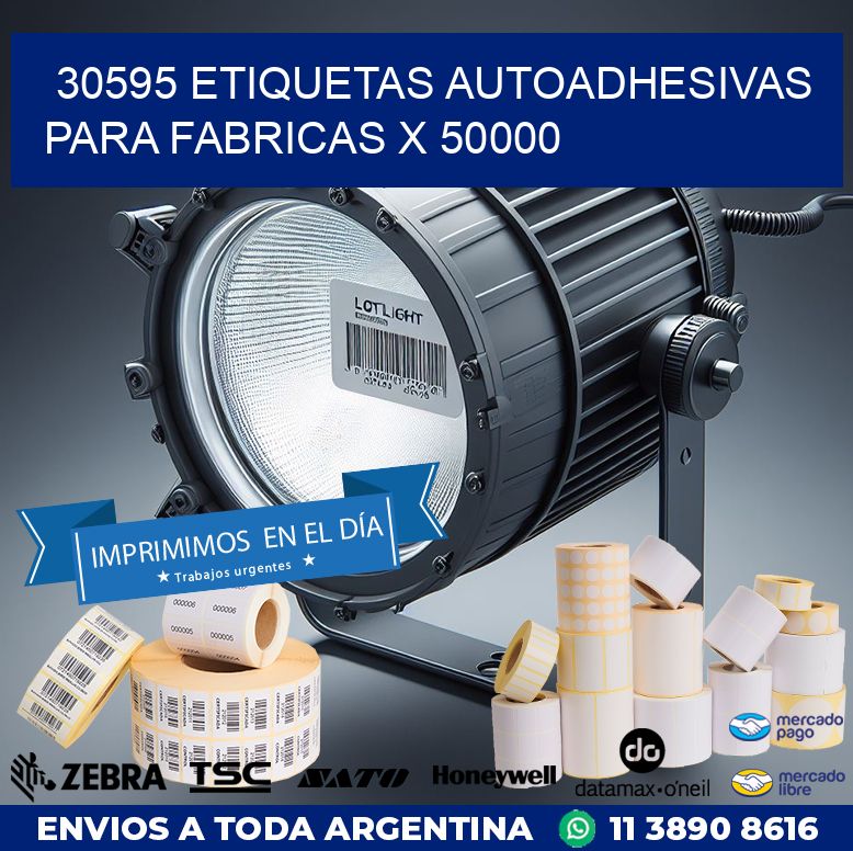 30595 ETIQUETAS AUTOADHESIVAS PARA FABRICAS X 50000
