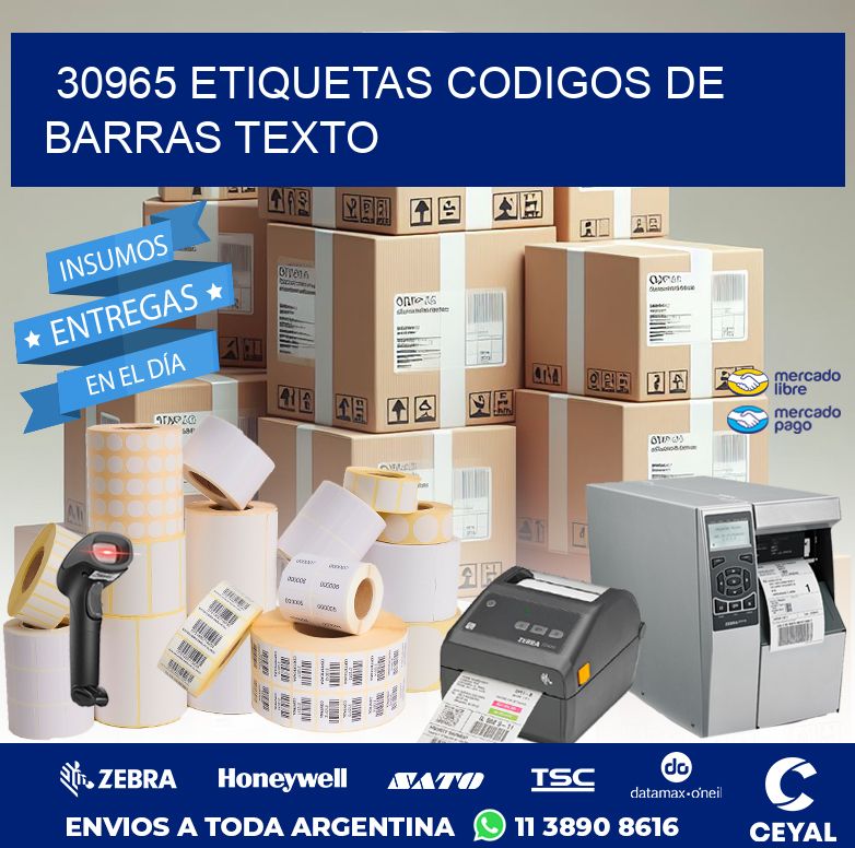30965 ETIQUETAS CODIGOS DE BARRAS TEXTO