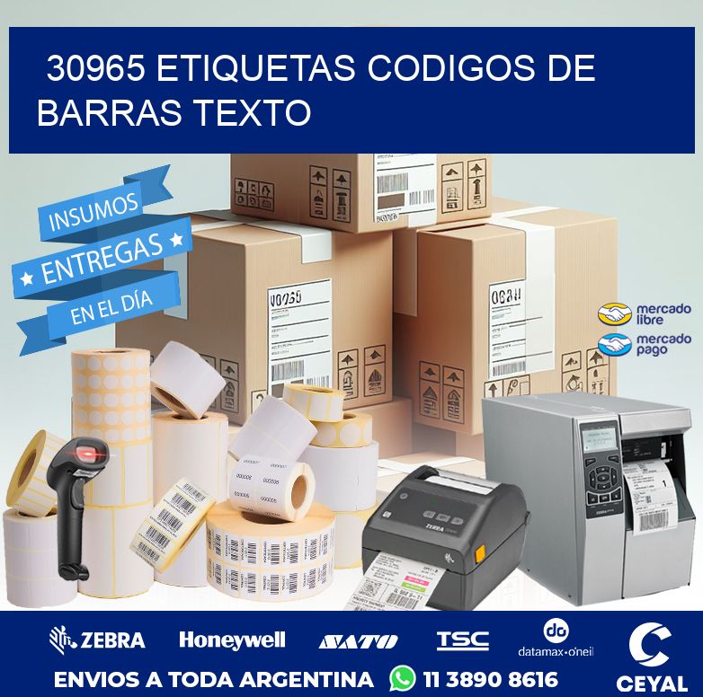 30965 ETIQUETAS CODIGOS DE BARRAS TEXTO