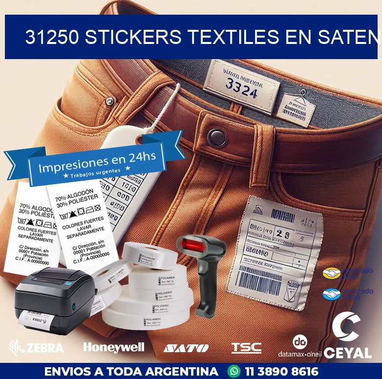 31250 STICKERS TEXTILES EN SATEN