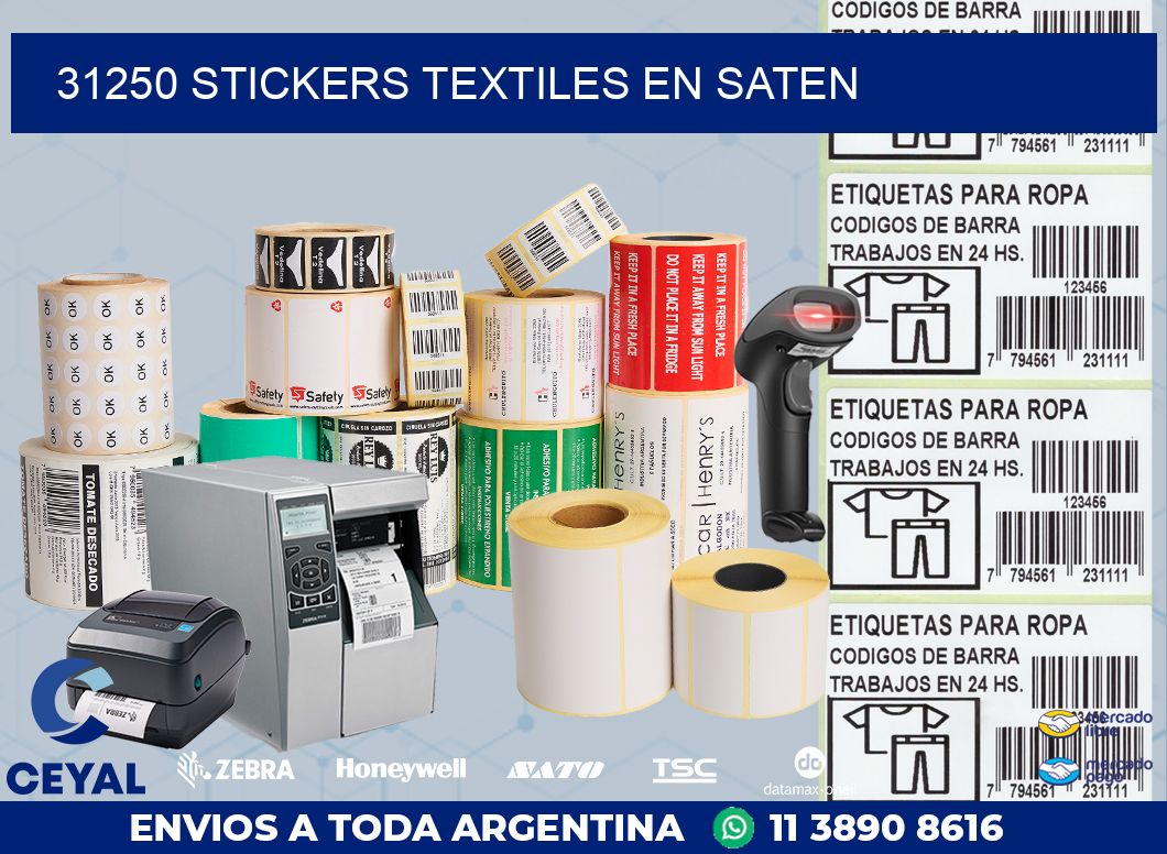 31250 STICKERS TEXTILES EN SATEN