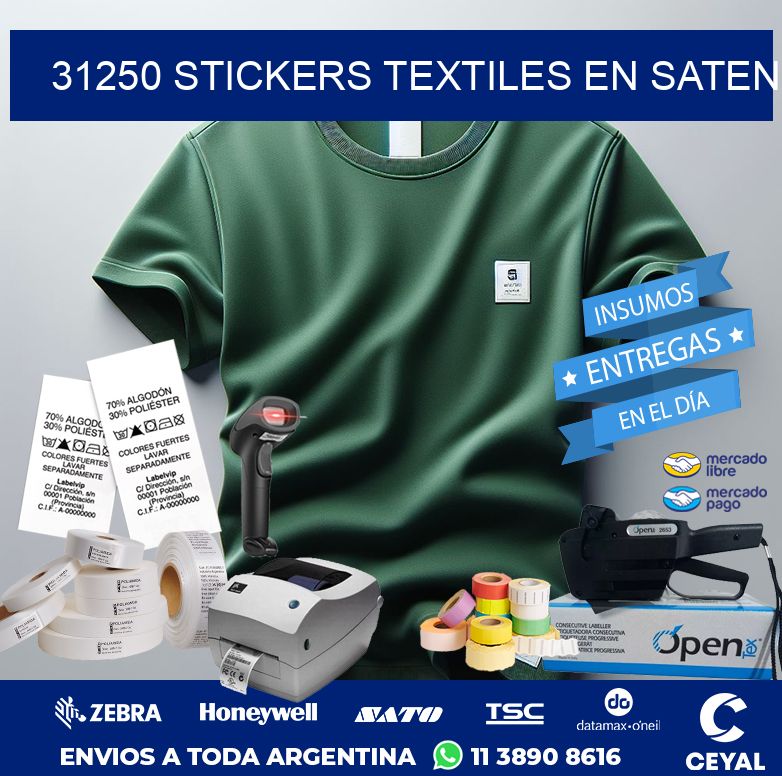 31250 STICKERS TEXTILES EN SATEN