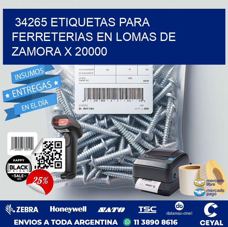 34265 ETIQUETAS PARA FERRETERIAS EN LOMAS DE ZAMORA X 20000