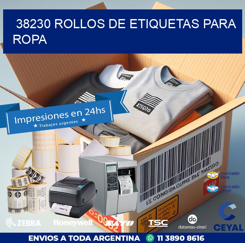 38230 ROLLOS DE ETIQUETAS PARA ROPA