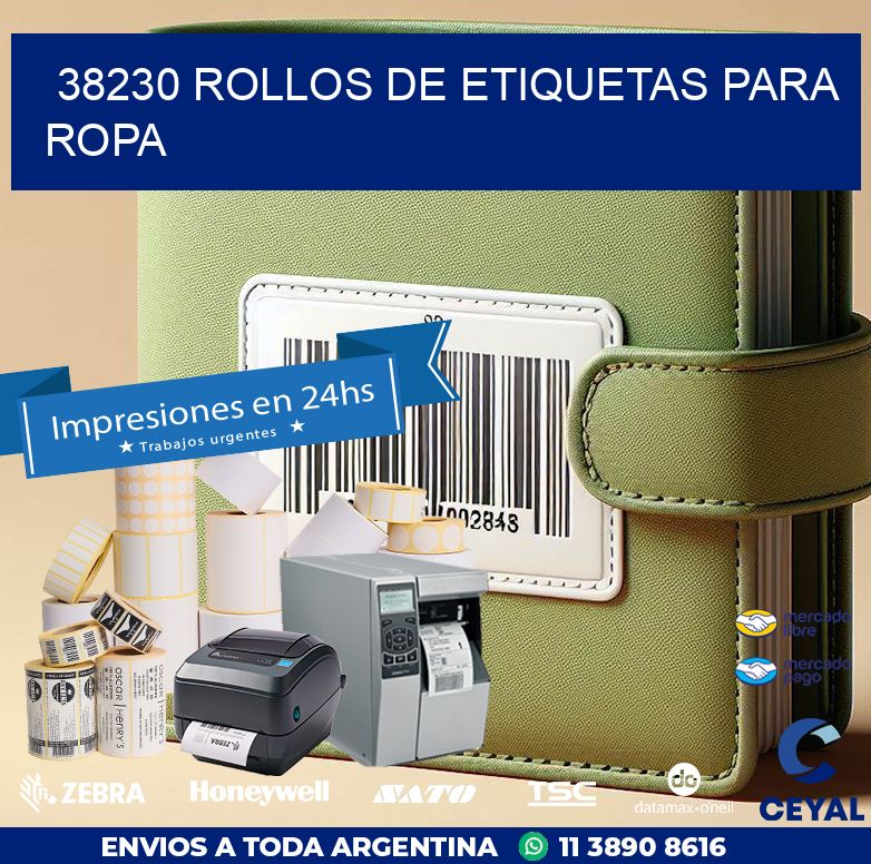 38230 ROLLOS DE ETIQUETAS PARA ROPA