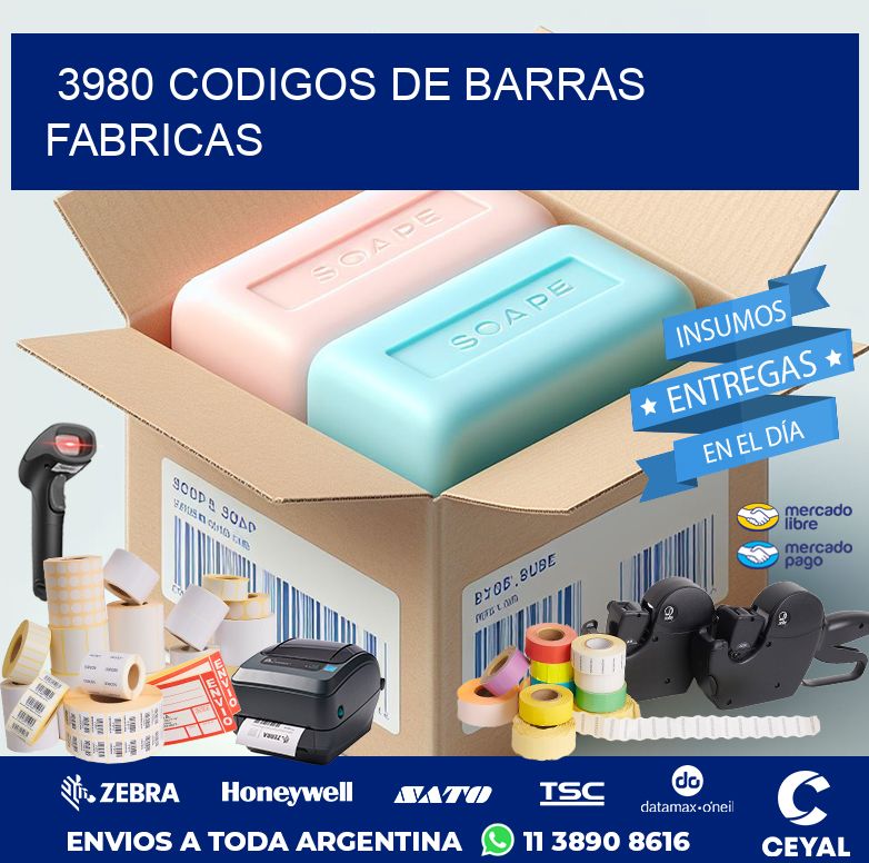 3980 CODIGOS DE BARRAS FABRICAS