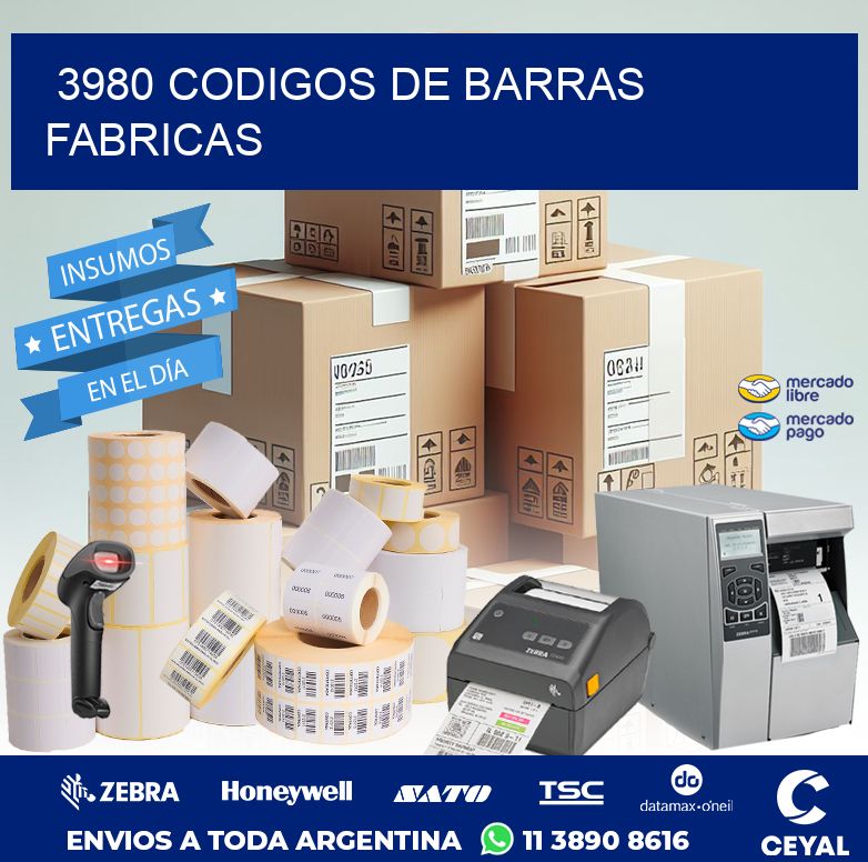 3980 CODIGOS DE BARRAS FABRICAS