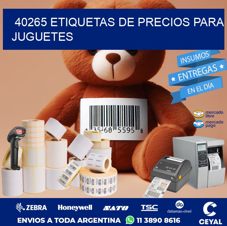 40265 ETIQUETAS DE PRECIOS PARA JUGUETES