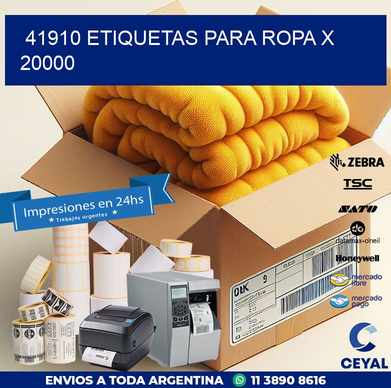 41910 ETIQUETAS PARA ROPA X 20000