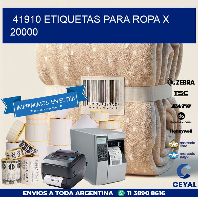 41910 ETIQUETAS PARA ROPA X 20000