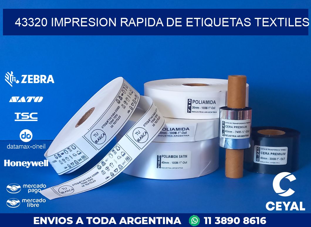 43320 IMPRESION RAPIDA DE ETIQUETAS TEXTILES