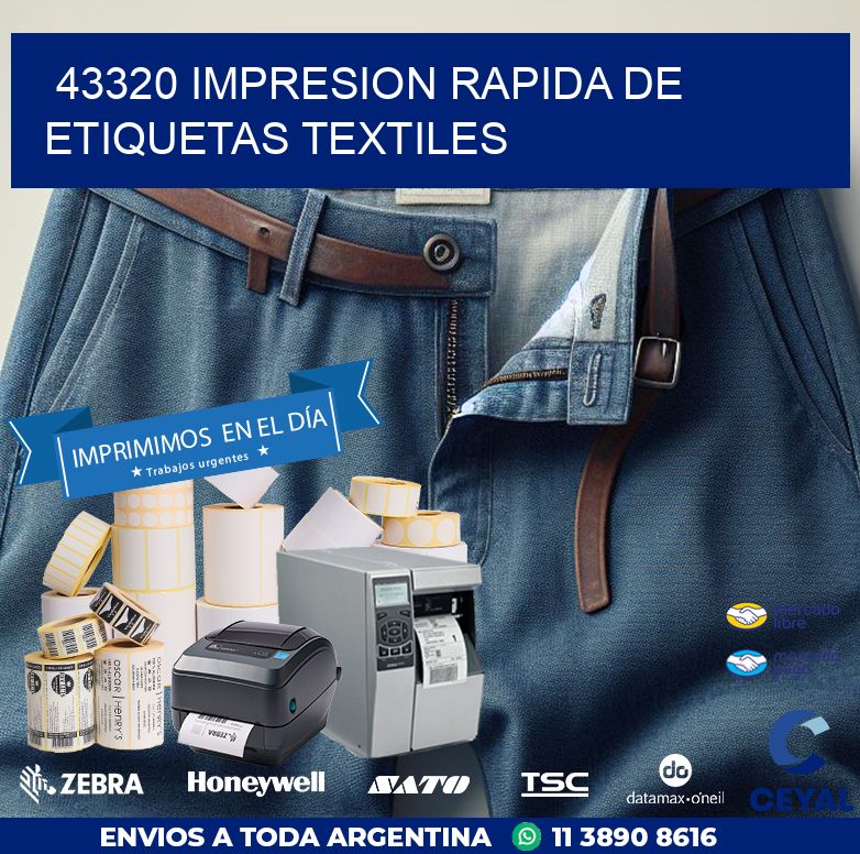 43320 IMPRESION RAPIDA DE ETIQUETAS TEXTILES