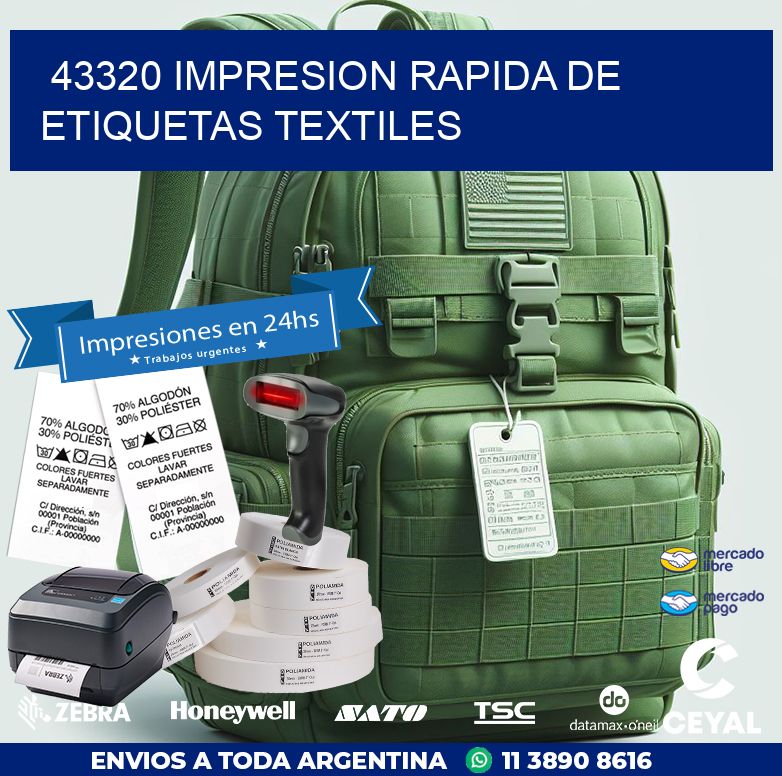 43320 IMPRESION RAPIDA DE ETIQUETAS TEXTILES
