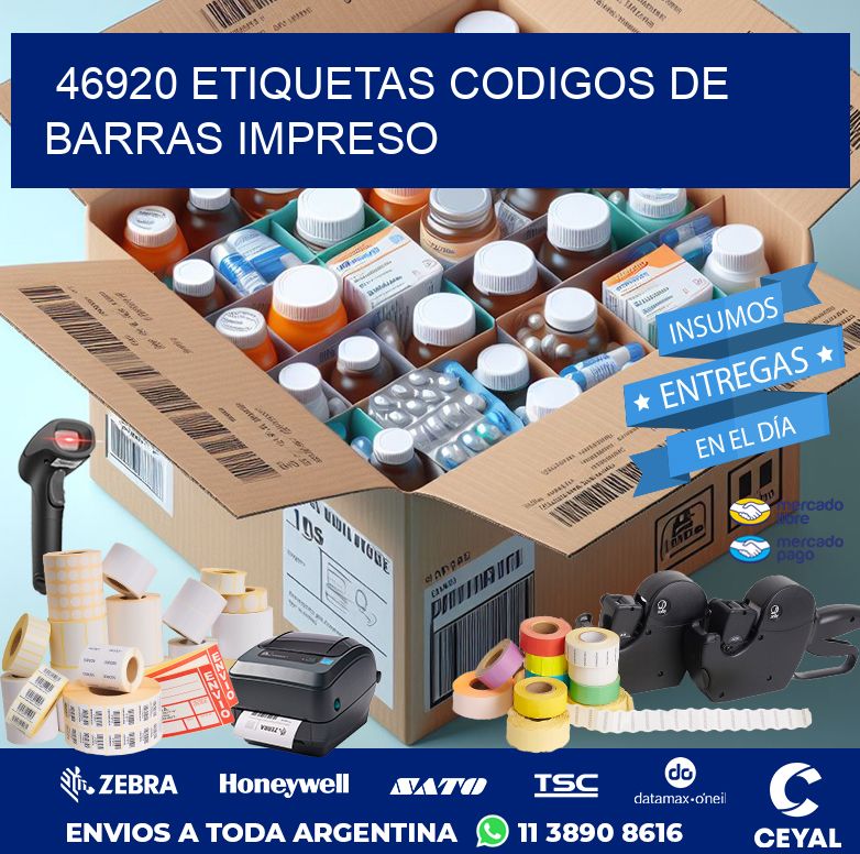 46920 ETIQUETAS CODIGOS DE BARRAS IMPRESO