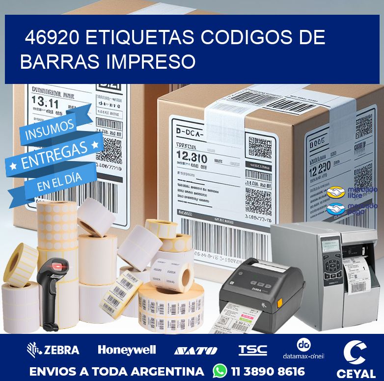 46920 ETIQUETAS CODIGOS DE BARRAS IMPRESO