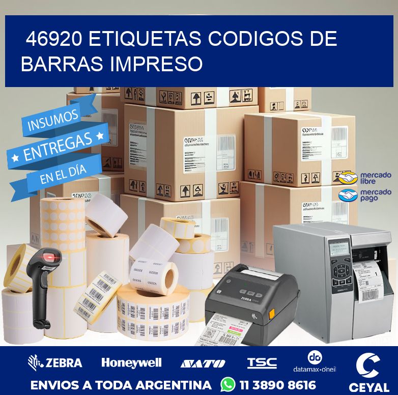 46920 ETIQUETAS CODIGOS DE BARRAS IMPRESO