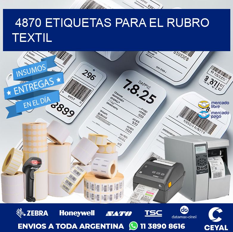 4870 ETIQUETAS PARA EL RUBRO TEXTIL