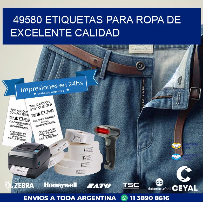 49580 ETIQUETAS PARA ROPA DE EXCELENTE CALIDAD