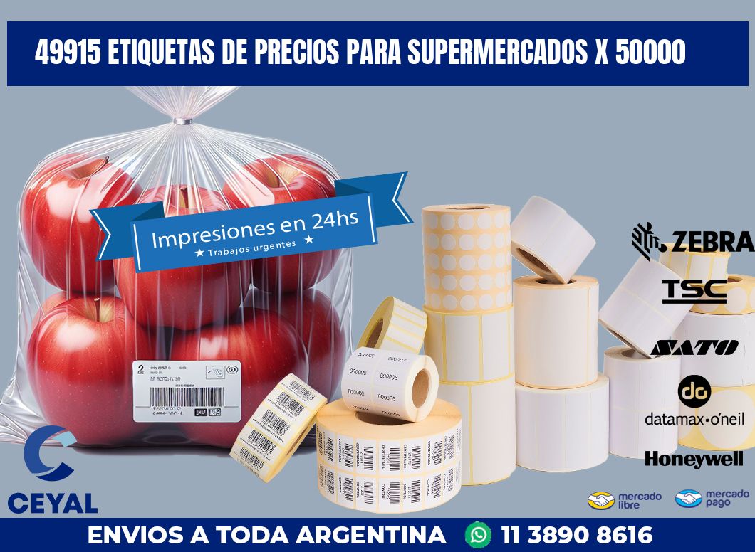 49915 ETIQUETAS DE PRECIOS PARA SUPERMERCADOS X 50000