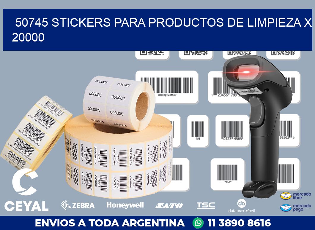 50745 STICKERS PARA PRODUCTOS DE LIMPIEZA X 20000