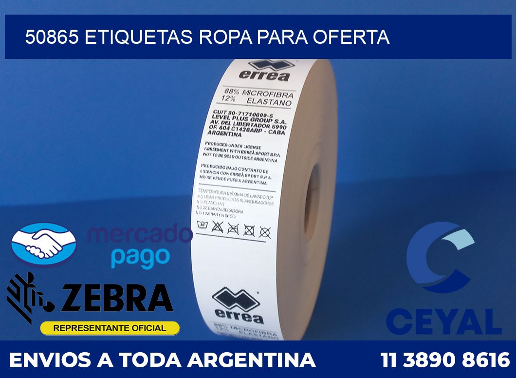 50865 ETIQUETAS ROPA PARA OFERTA