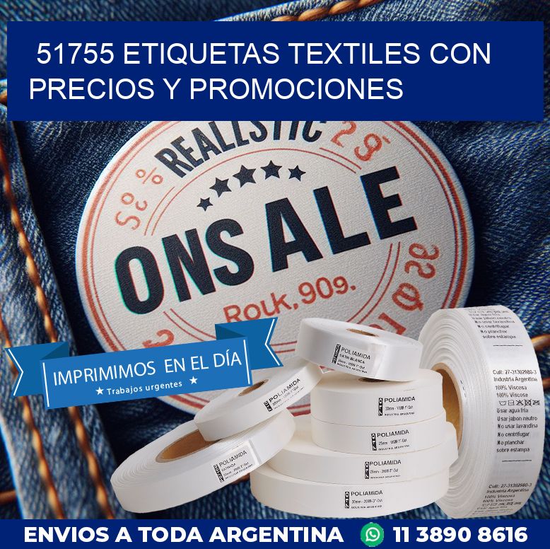 51755 ETIQUETAS TEXTILES CON PRECIOS Y PROMOCIONES