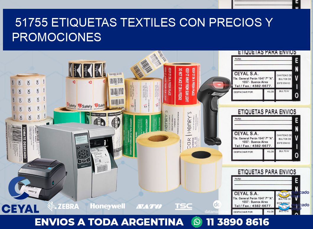 51755 ETIQUETAS TEXTILES CON PRECIOS Y PROMOCIONES