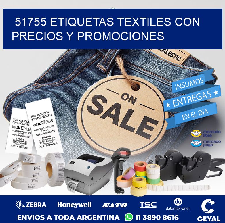 51755 ETIQUETAS TEXTILES CON PRECIOS Y PROMOCIONES