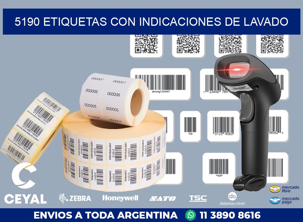 5190 ETIQUETAS CON INDICACIONES DE LAVADO