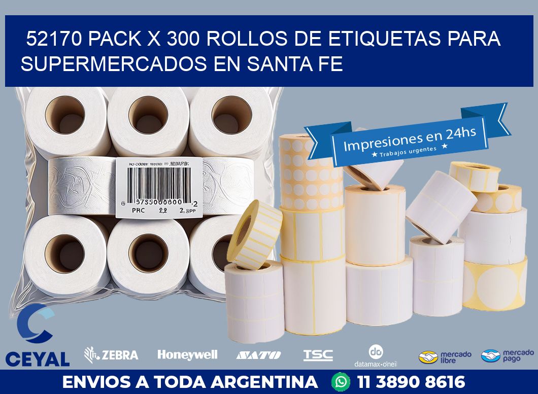52170 PACK X 300 ROLLOS DE ETIQUETAS PARA SUPERMERCADOS EN SANTA FE