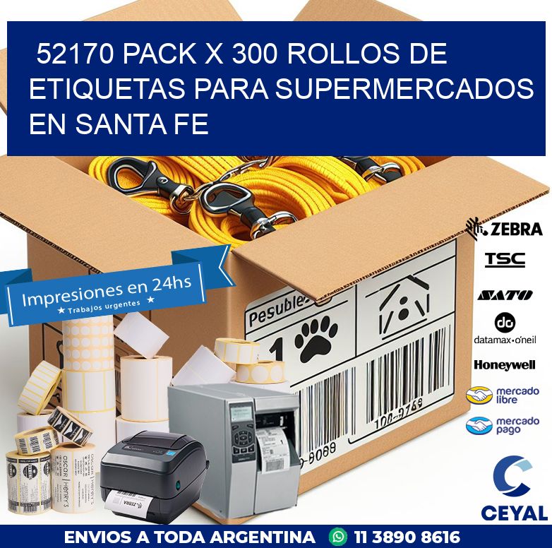 52170 PACK X 300 ROLLOS DE ETIQUETAS PARA SUPERMERCADOS EN SANTA FE