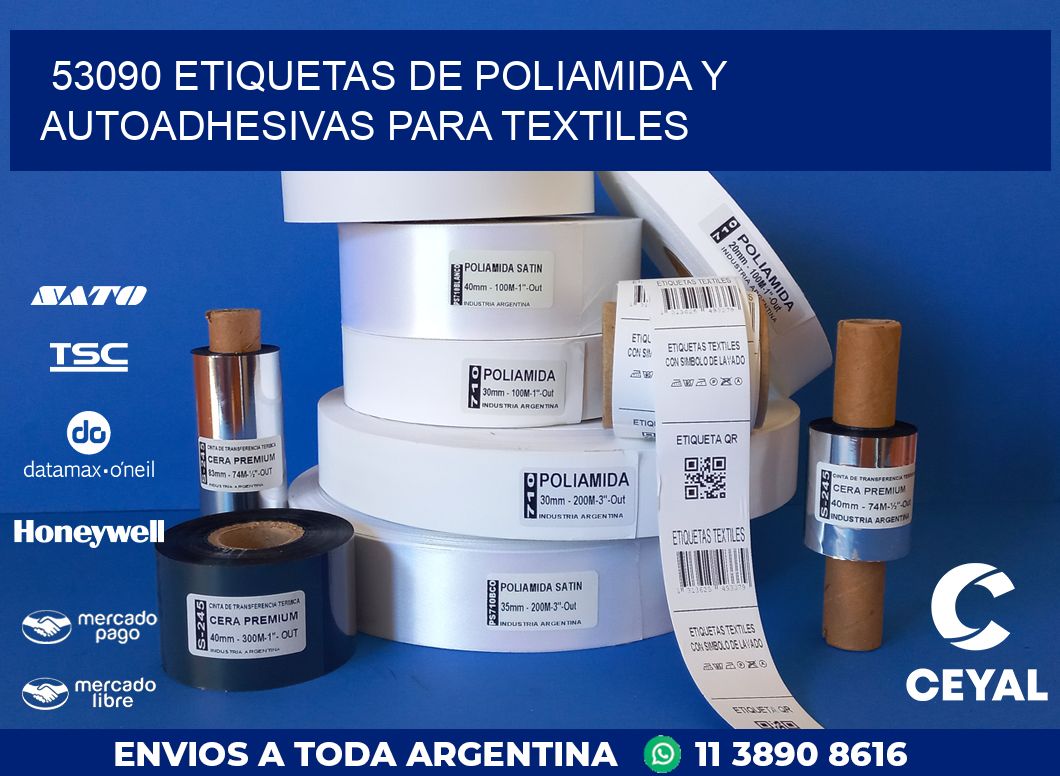 53090 ETIQUETAS DE POLIAMIDA Y AUTOADHESIVAS PARA TEXTILES