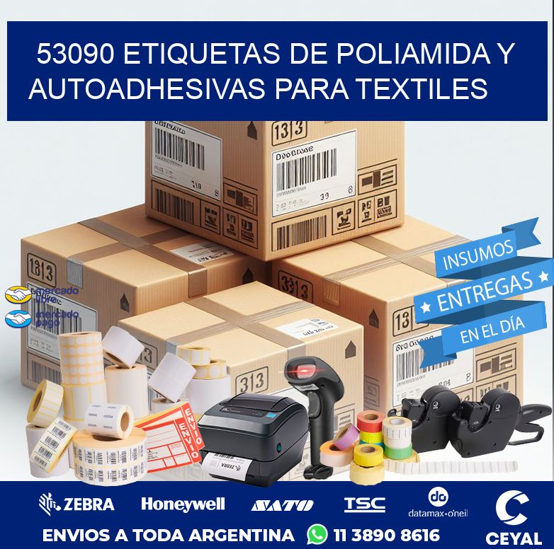 53090 ETIQUETAS DE POLIAMIDA Y AUTOADHESIVAS PARA TEXTILES