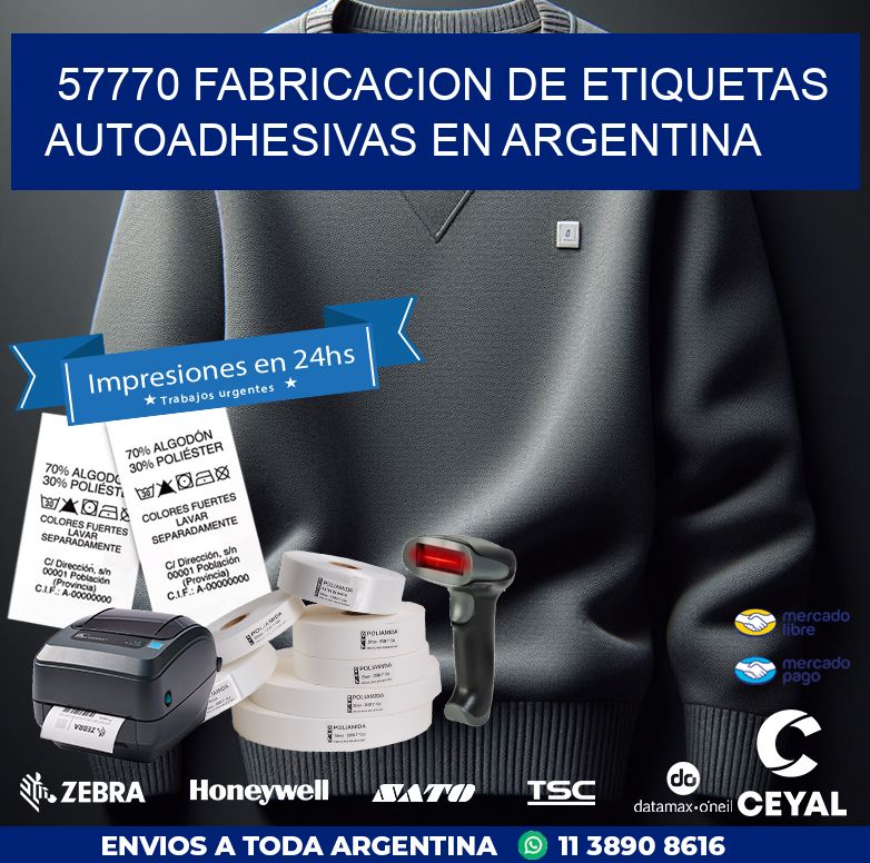 57770 FABRICACION DE ETIQUETAS AUTOADHESIVAS EN ARGENTINA